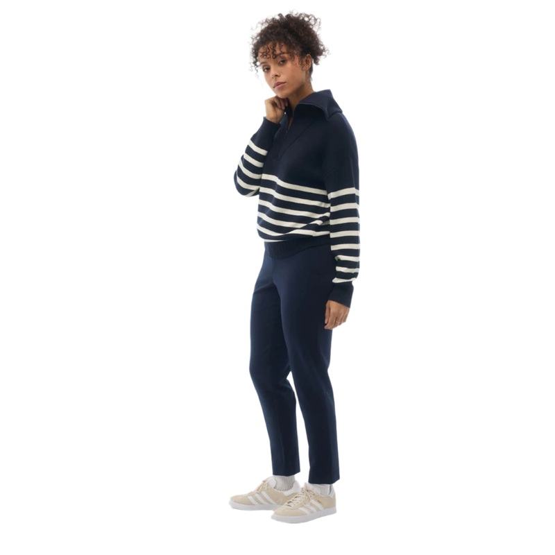 Women’s Zina 1/4Zip Sweater|Night-Pearl Combo|Lt Mocha-Twiinberry Com|S|M|L|XL