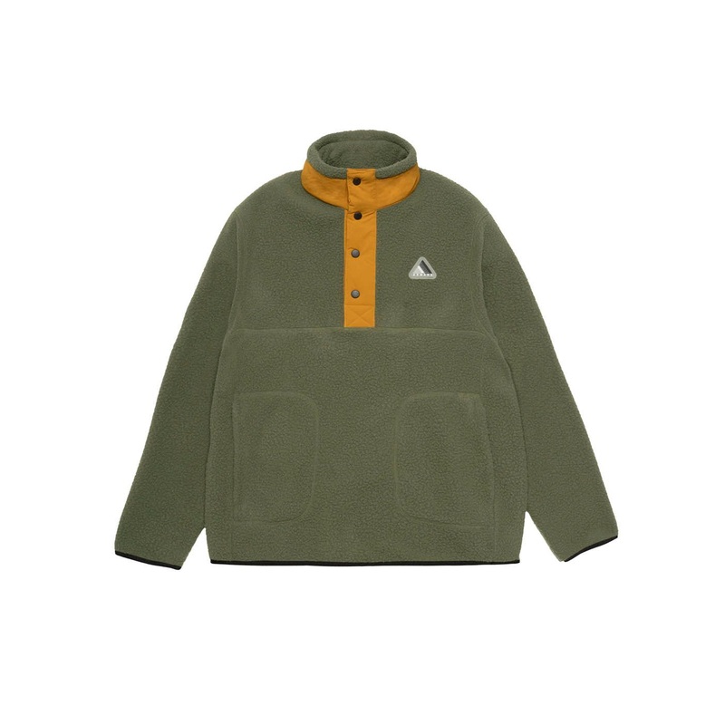Men’s Kenlem Fleece Popover|Olive-Golden Brown|L|M|S|XS