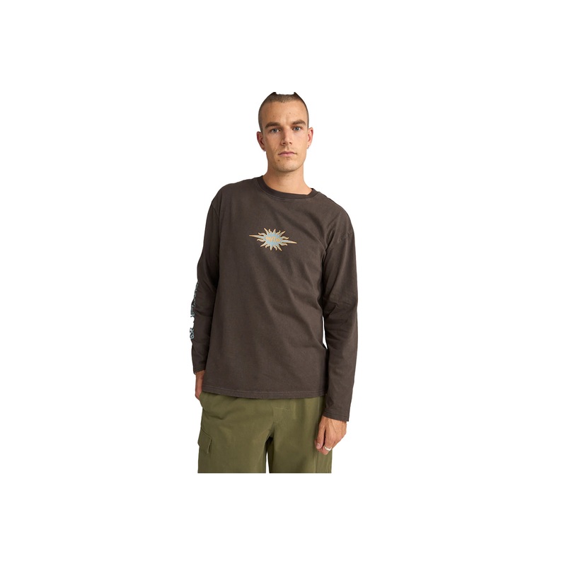 FLAME PRINTED VINTAGE LS T-SHIRT