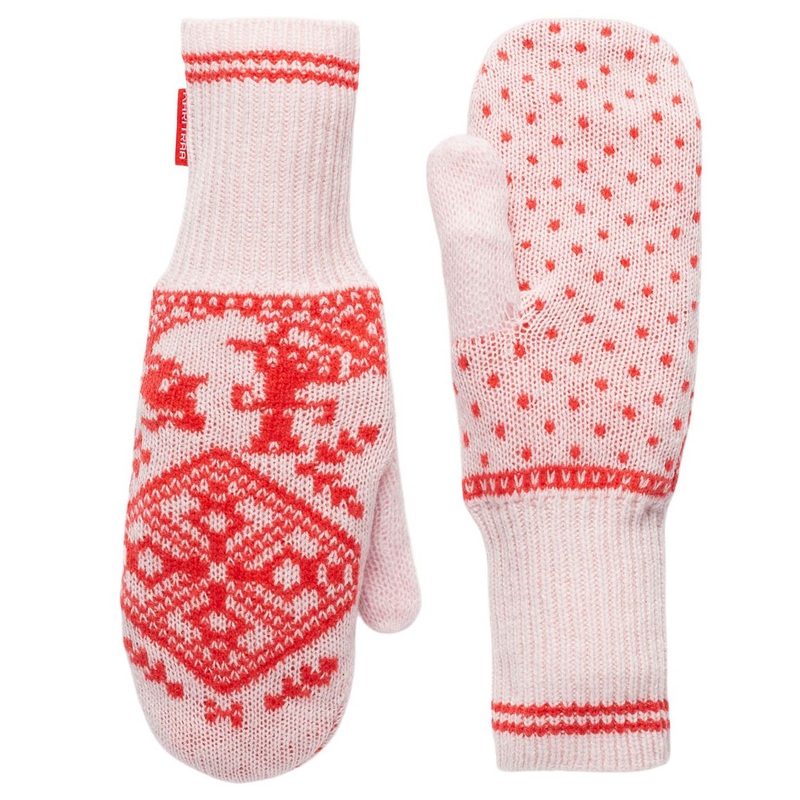 Women’s Saga Knit Mittens|Gum|Nwhite|6|7|8
