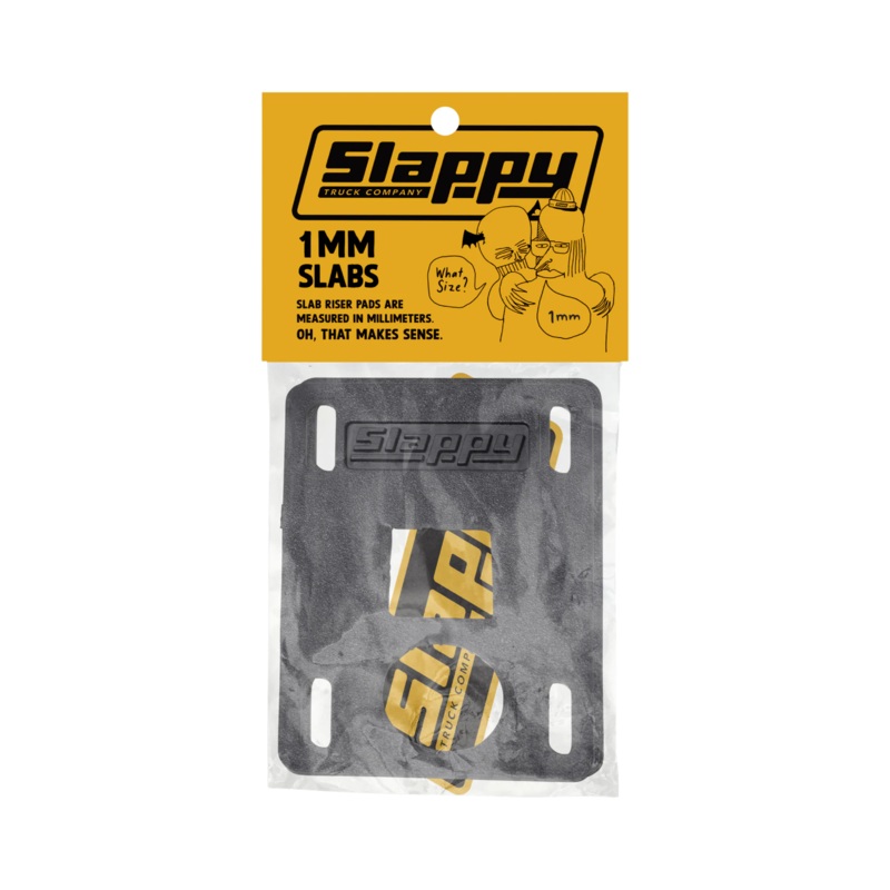 Alzas Skate Slappy Slab Riser Pads Black  – 1mm (Pack 2)