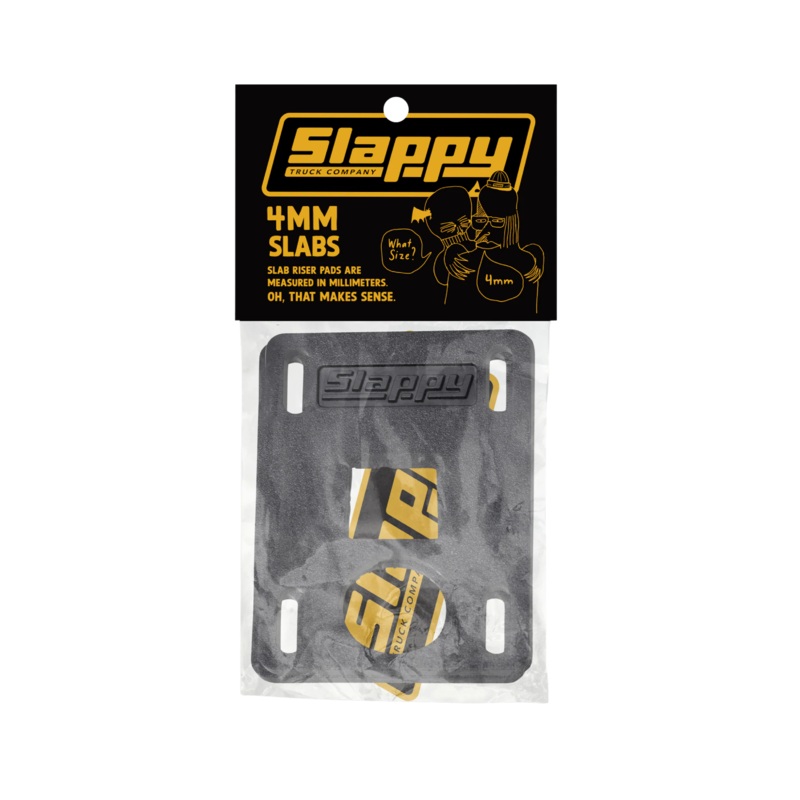 Alzas Skate Slappy Slab Riser Pads Black  – 4mm (Pack 2)