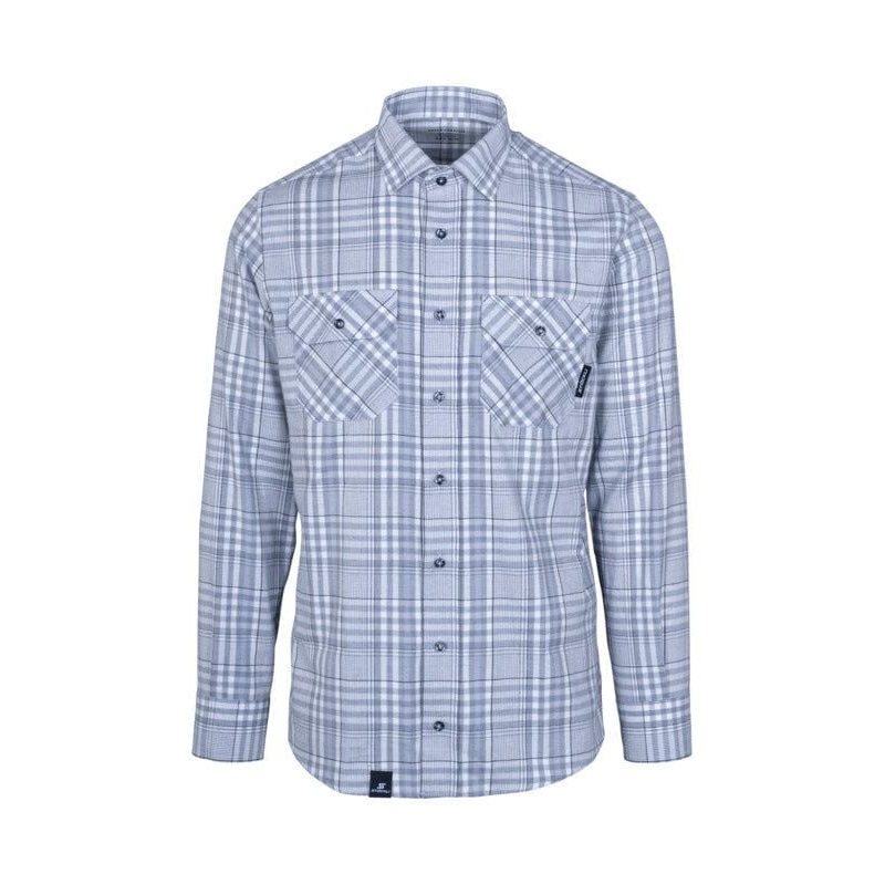 Men’s Hemd Longsleeve Karo|Silver|Antra-Black-Red|48/S|50/M|52/L|54/XL