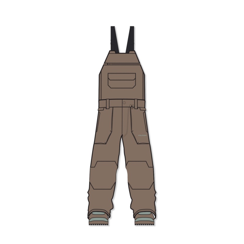 Pantalones de snowboard Volcom Roan Bib Overall – Chestnut Brown