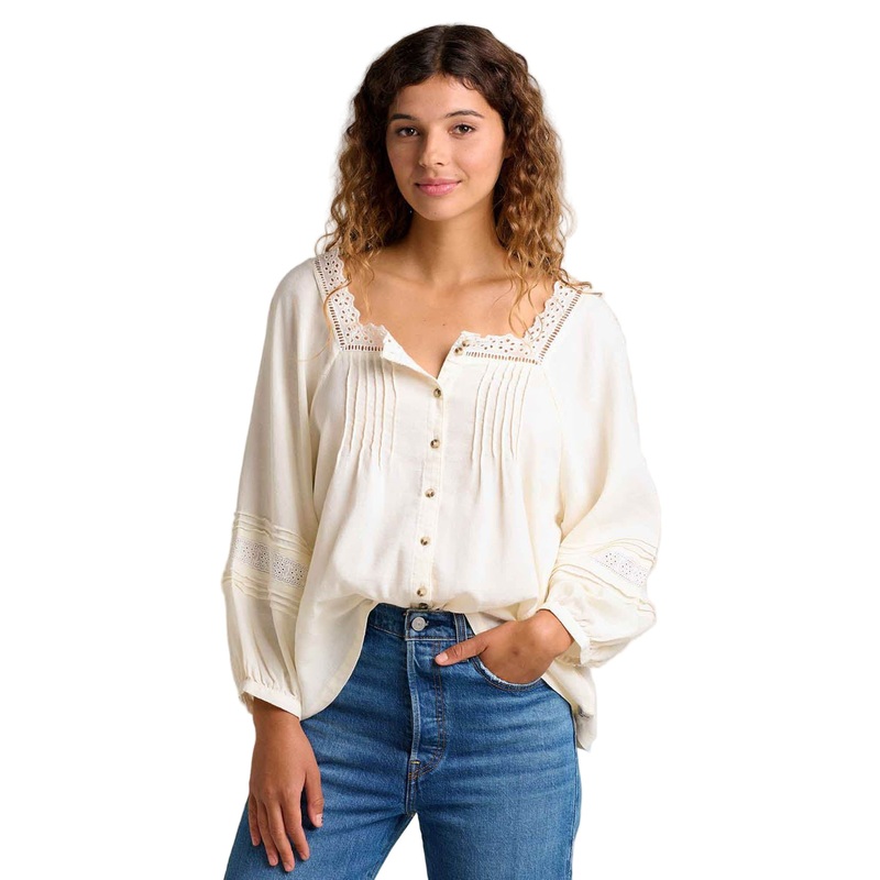 Women’s Manzana Peasant Shirt|Egret|Partridge Gingham|S|M|L|XS