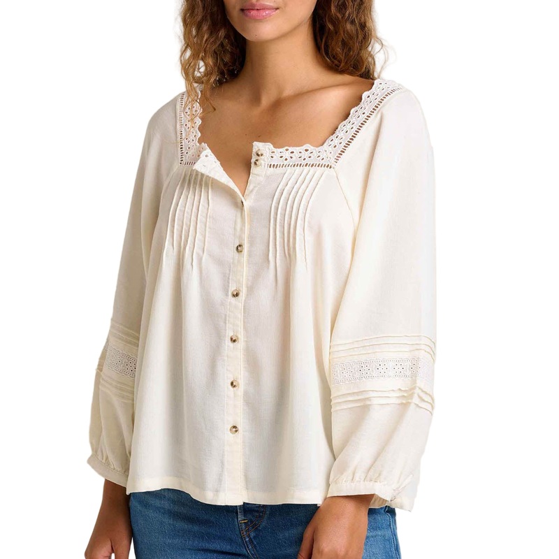 Women’s Manzana Peasant Shirt|Egret|Partridge Gingham|S|M|L|XS