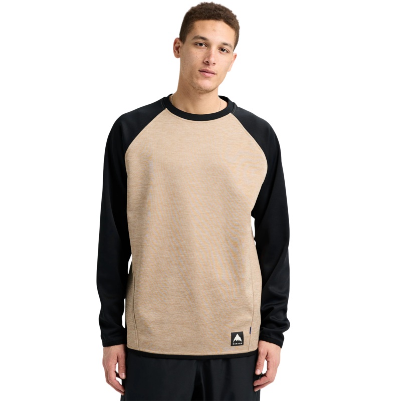 Sudadera Burton Crown Weatherproof Crewneck Fleece para hombre | Summit Taupe Heather / True Black