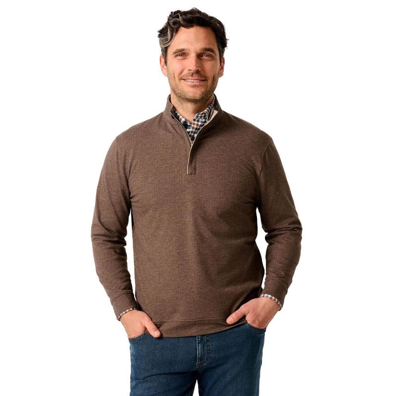 Men’s Rubin Herringbone Cashmere Blend 1/4 Zip Pullover