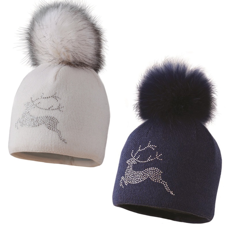 B054 Crystal Stag Pom|Female|White|Navy|One Size