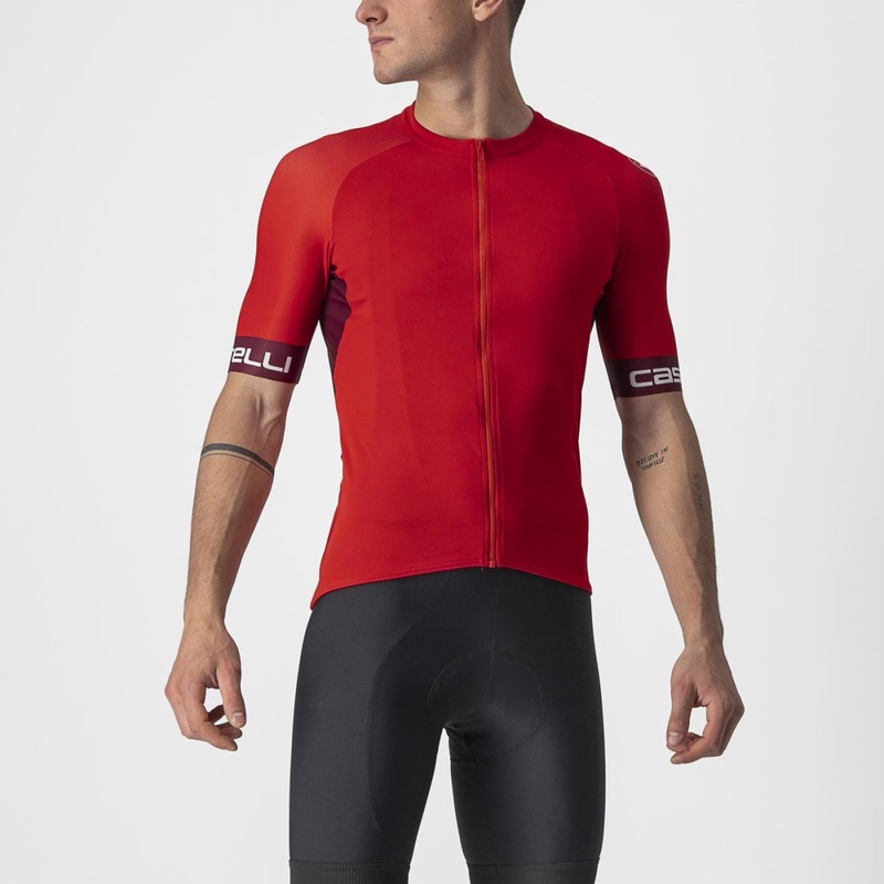 Castelli Entrata Vi Jersey|Red-Bordeaux-Ivory|L|M|S|XL|XXL