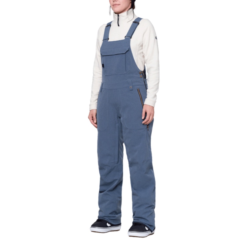 686 W Black Magic Bib|INDIGO DENIM|DUSTY MAUVE GEO JACQUARD|XS|S|M|L|XL