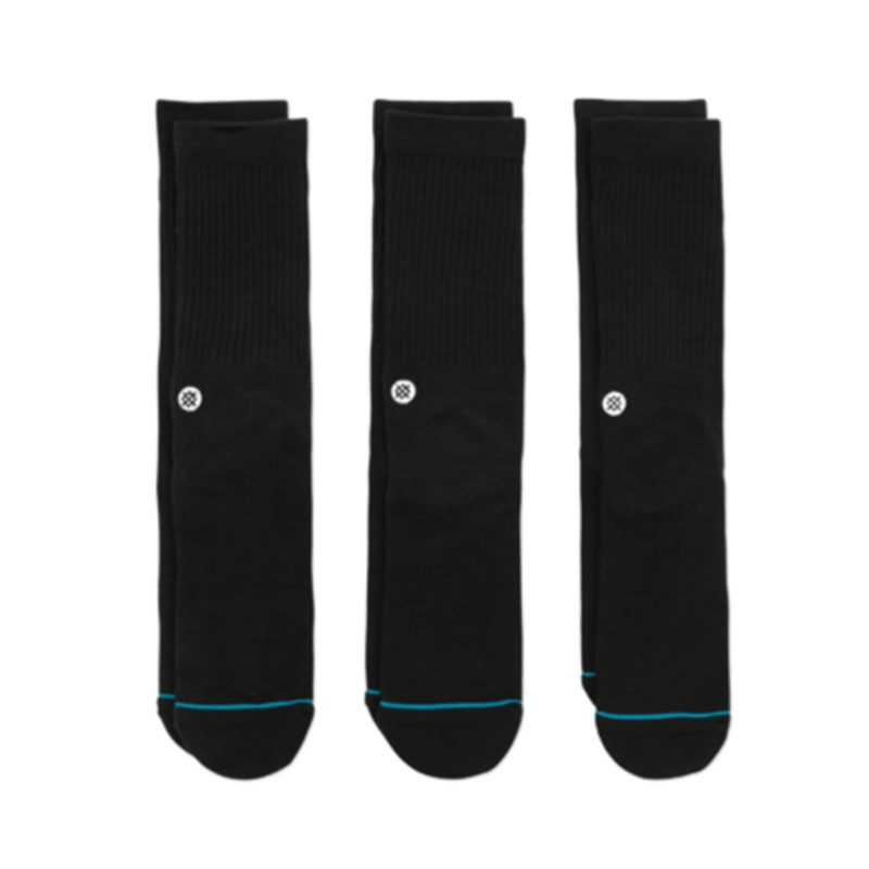 Stance Icon Crew Socks 3pk|BLACK|WHITE|S|M|L|XL