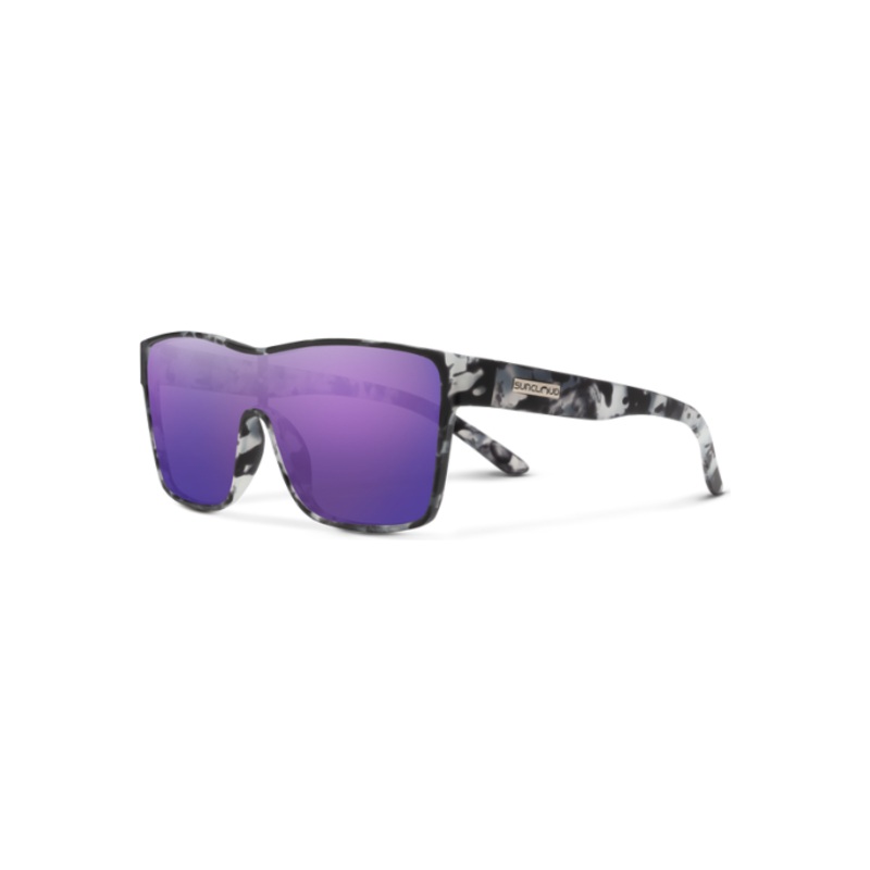 Suncloud Biff|Matte Ice Tortoise | Polarized Purple Mirror|Matte Black | Polarized Gray