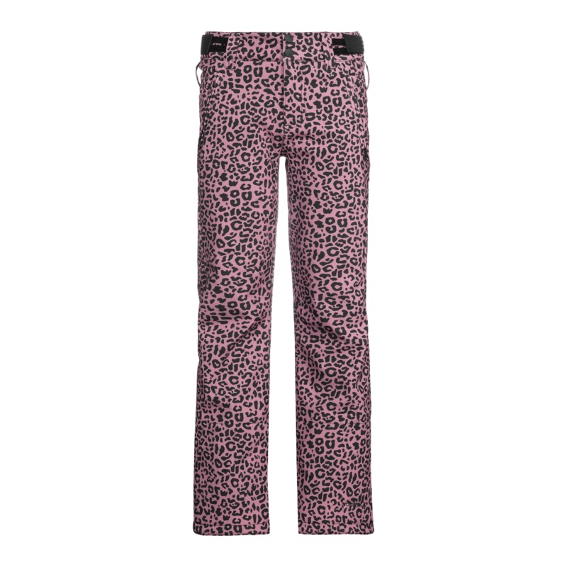 CLASSY JR Softshell Snowpants|152cm|True Black|Pink Tulip|True Black Leopard