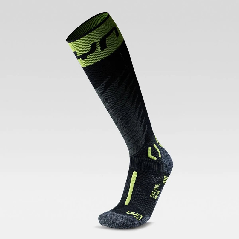 UYN MAN SKI ONE MERINO SOCKS|Black/Lime|Black/Blue|39/41|42/44|45/47