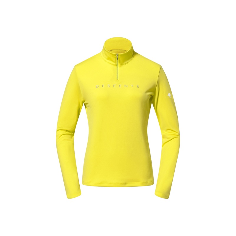 Descente W Chest Logo T-Neck|actus green|super white|6