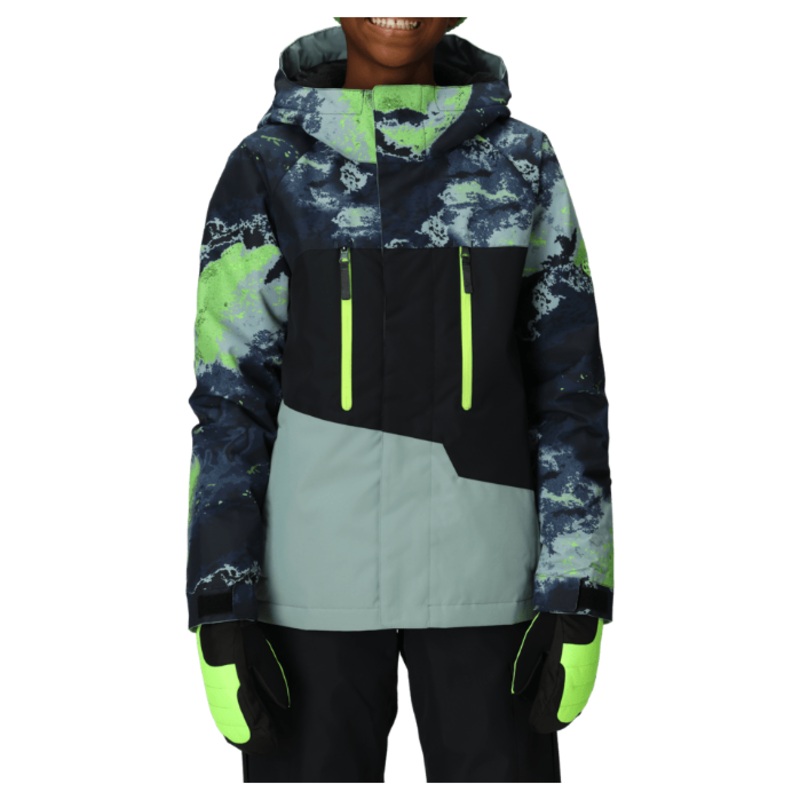 686 Boys Geo Insulated Jacket|BOREALIS GREEN COLORBLOCK|BLUE HEMISPHERE COLORBLOCK|BRUSH STOKE COLORBLOCK|MOSS GREEN COLORBLOCK|SOLAR NEBULA|M