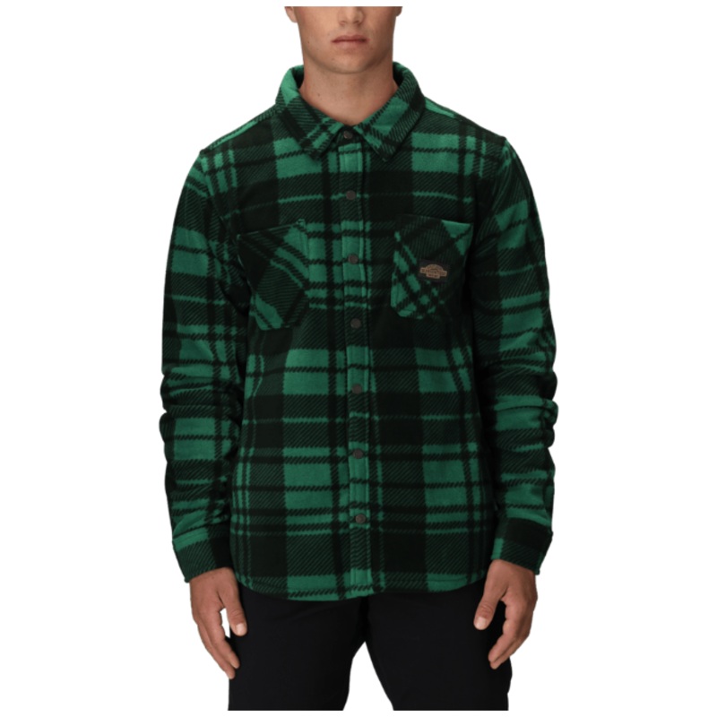 686 M Sierra Fleece Flannel|EMERALD GREEN PLAID|RHINO GREY PLAID|SAGE BLACK PLAID|L
