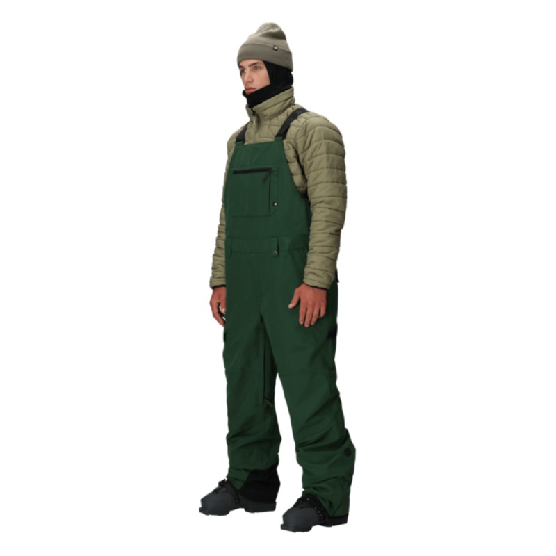 686 M Hot Lap Insulated Bib|LIMESTONE COLORBLOCK|MOSS GREEN RIPSTOP|L