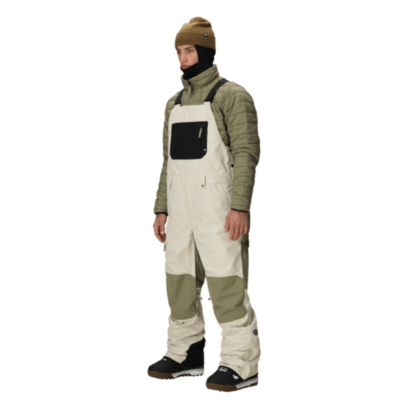 686 M Hot Lap Insulated Bib|LIMESTONE COLORBLOCK|MOSS GREEN RIPSTOP|L