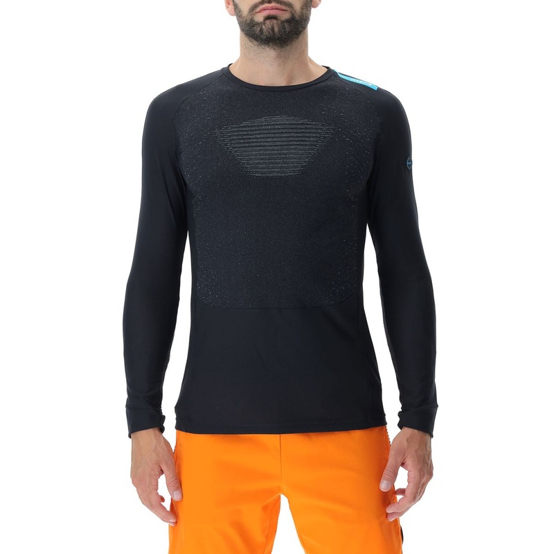 Crossover Long-Sleeved Shirt|L|Black