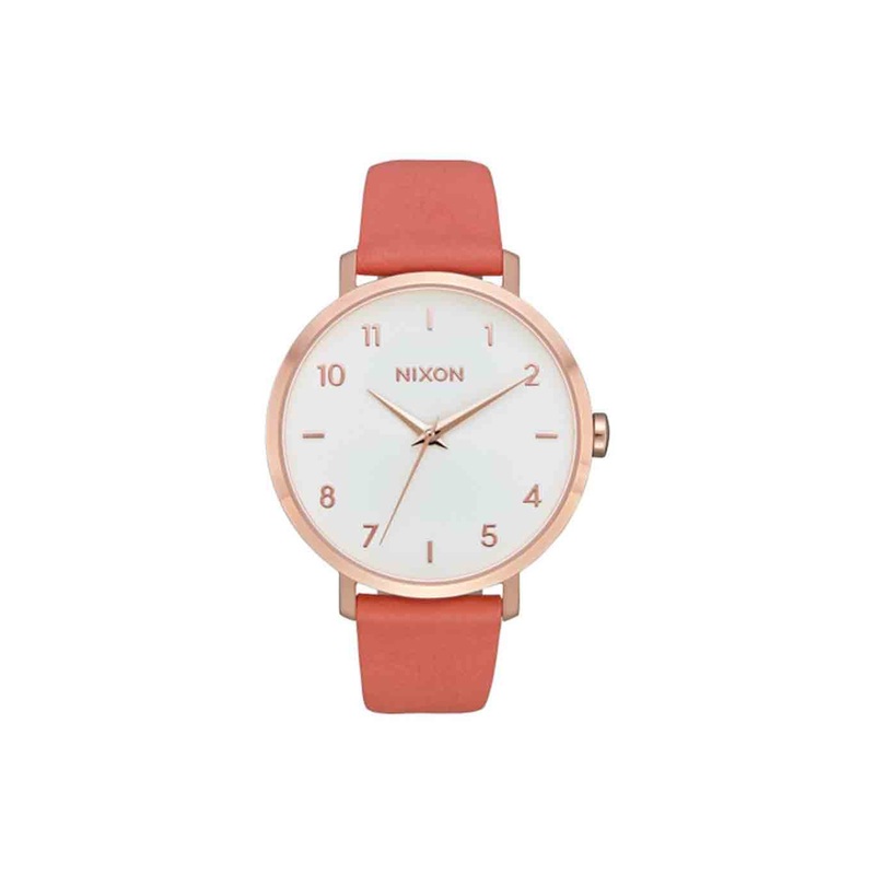 ARROW LEATHER-ROSE GOLD/SALMON