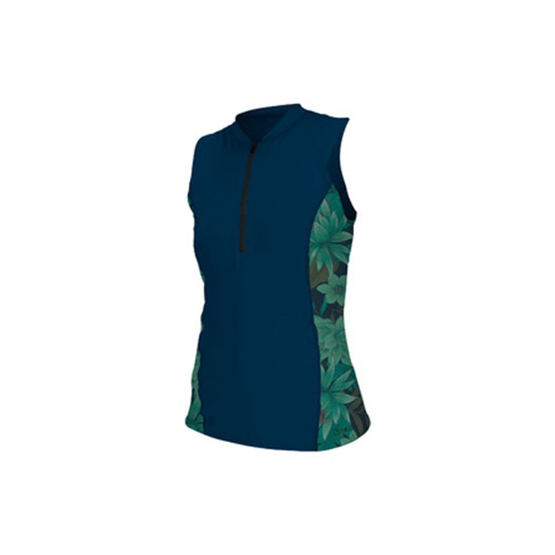 WOMEN’S FRONT ZIP CAP SLEEVE SUN SHIRT