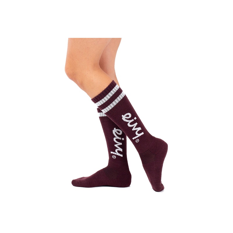 CHEERLEADER WOOL SOCKS|wine|forest green|abstract shapes|M|S