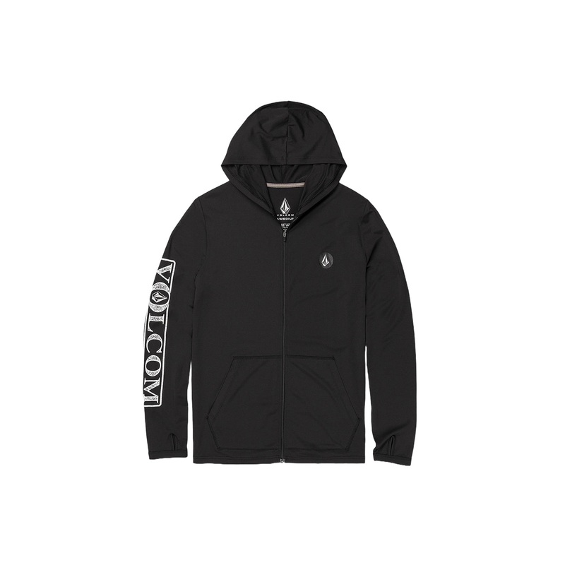 RALLY HOODED LS RASHGUARD|black|heather grey|XS|S|M|L