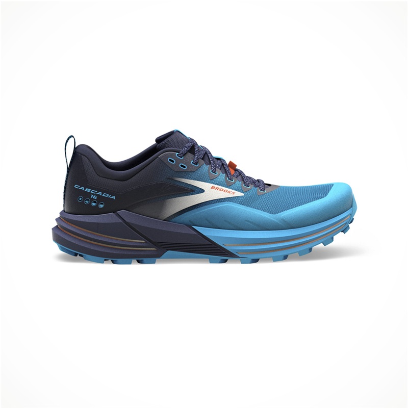 Cascadia 16  Men’s|Peacoat/Atomic Blue/Rooibos|7|7.5|8|8.5|9|9.5|10|10.5|11|11.5|12|12.5|13|14|15|D|Medium
