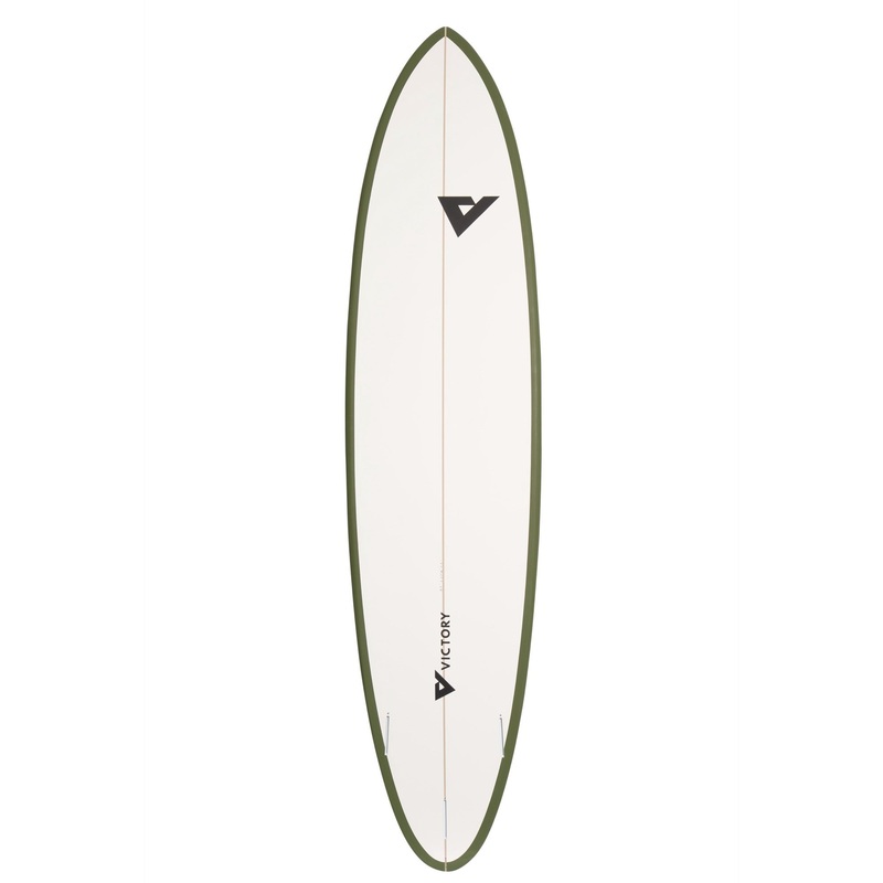 Victory Surfboards – Midlength- Epoxy – Futures – Matt Khaki / White