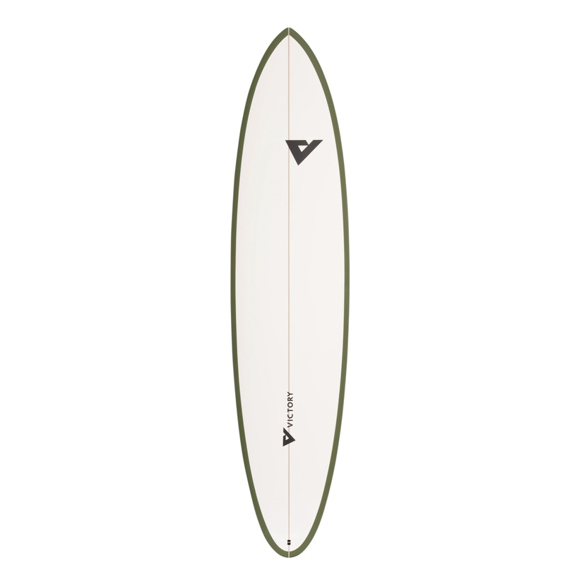 Victory Surfboards – Midlength- Epoxy – Futures – Matt Khaki / White