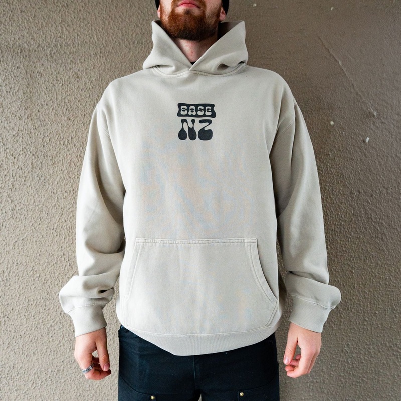 BaseNZ Mens Logo Relax Hoodie|Olive / Snow|Faded Bone / Sage|Faded Grey / Base Blue|Faded Taupe / Black|S|M|L|XL|XXL