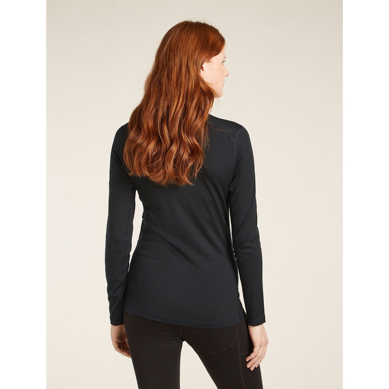 Icebreaker Womens Merino 200 Oasis Long Sleeve Crewe Mountain Pulse