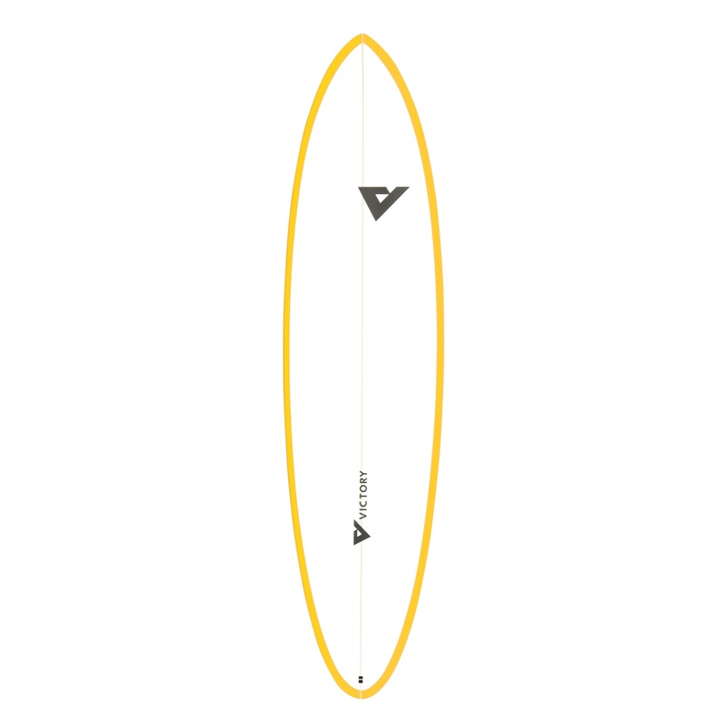 Victory Surfboards – Midlength – Epoxy – Futures – Matt Yellow / White