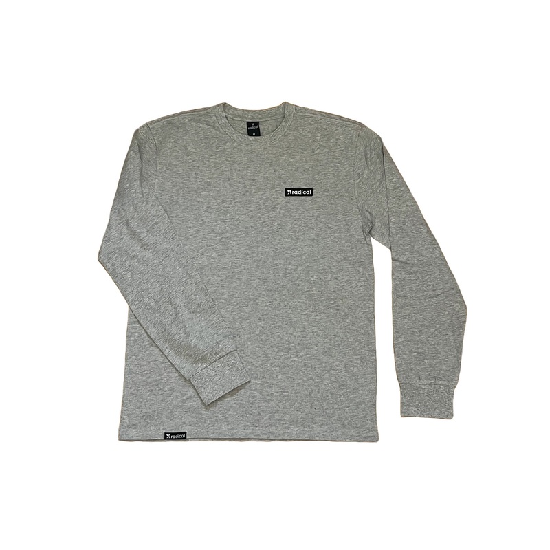 MEN PATCH LS SHIRT|heather grey|XS|M|L|XL|XXL|S
