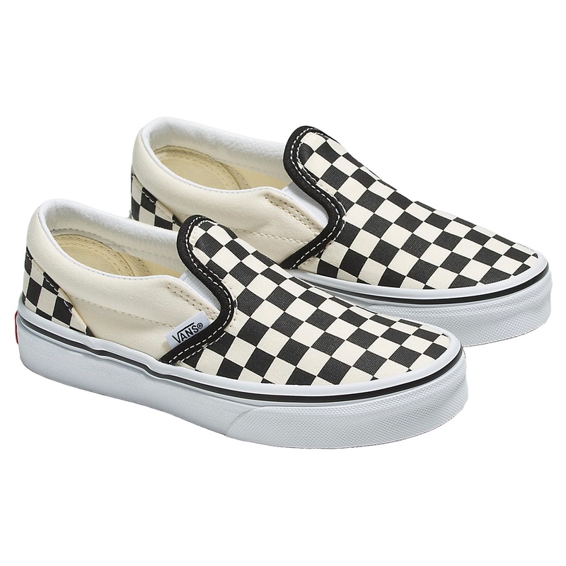CLASSIC SLIP-ON – BOYS|black/white checkerboard|3|4|5|6|7|8