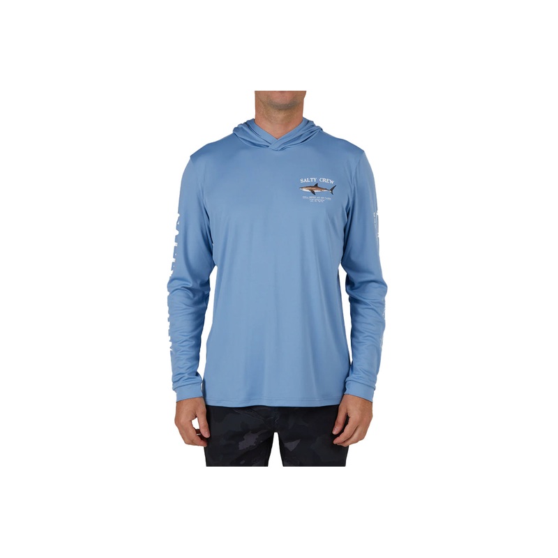 BRUCE HOOD SUNSHIRT|marine blue|mackerel|S|M|L|XL|XXL|XXXL