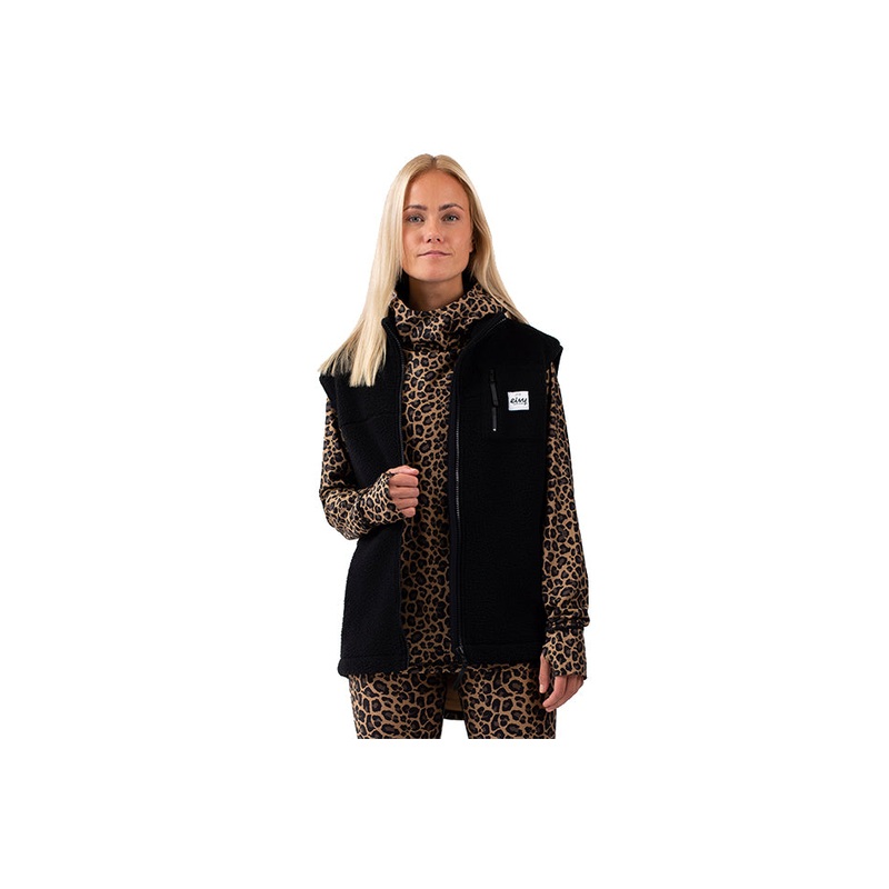 LUMBERJACKIE SHERPA VEST|leopard|black|navy|S|M|L|XS