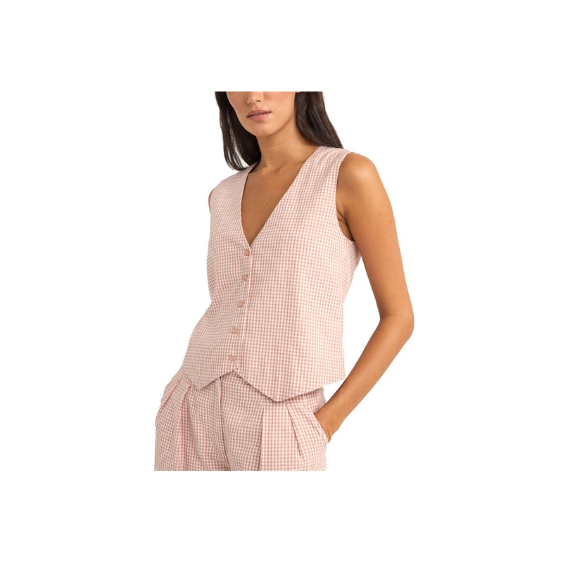 LOLA CHECK VEST|dusty pink|S|M|L|XL
