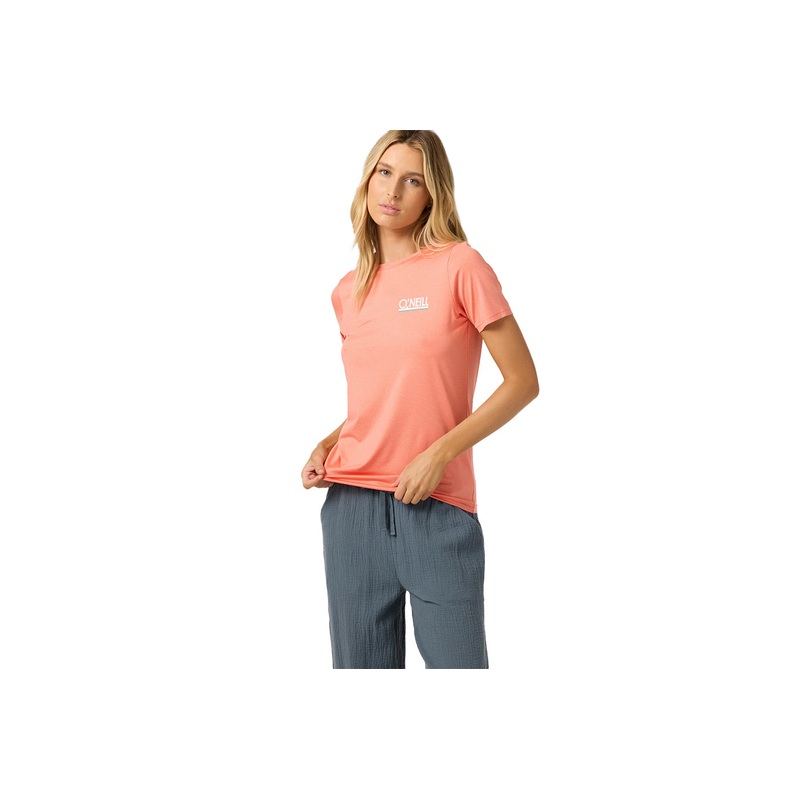 BREEZY UPF SS|navy heather|peach echo|XS|S|M|L|XL