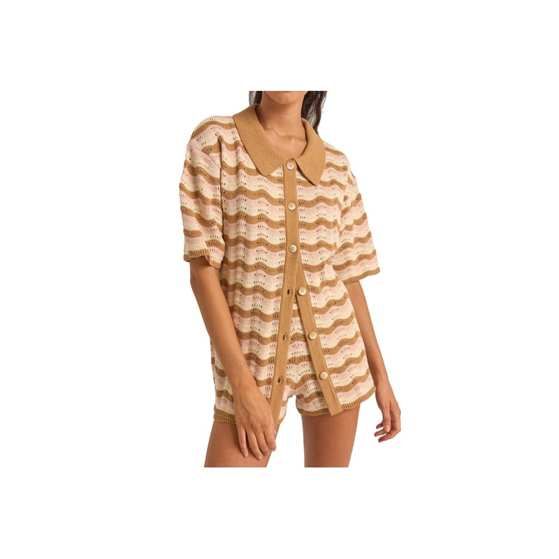 ARIES SHORT SLEEVE STRIPE KNIT SHIRT