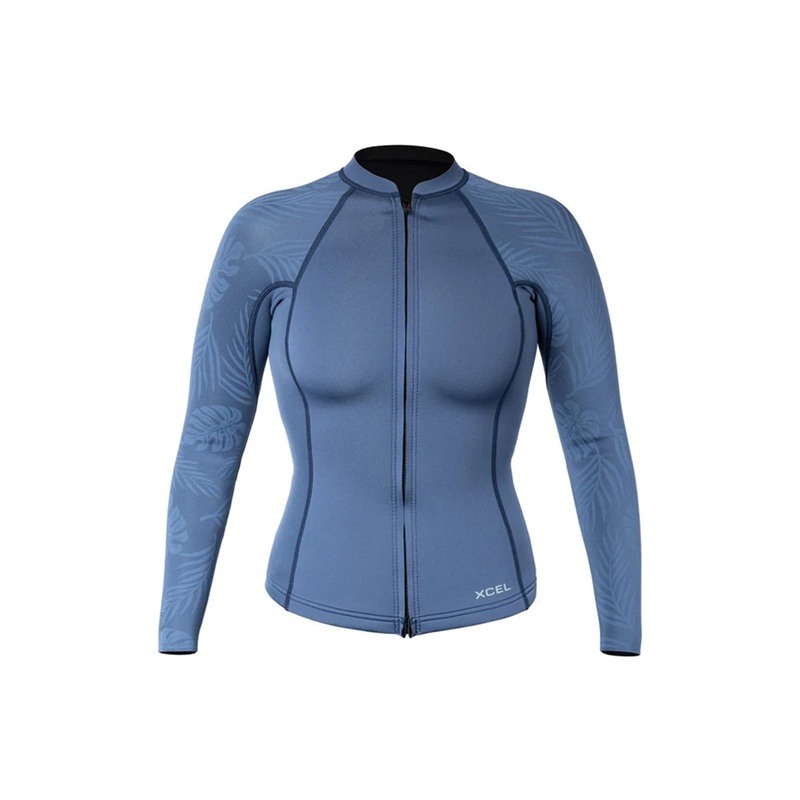 AXIS LS FRONT ZIP 1.5MM|denim/palm print|8|10|6|4|12