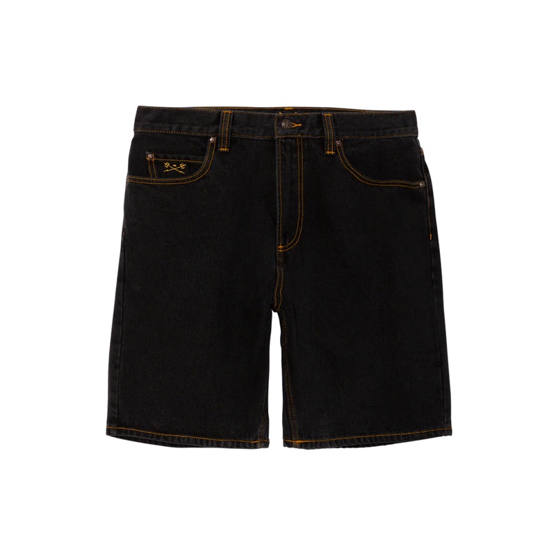 SILVERADO DENIM SHORT|faded black|bleach wash|32|30|34|36