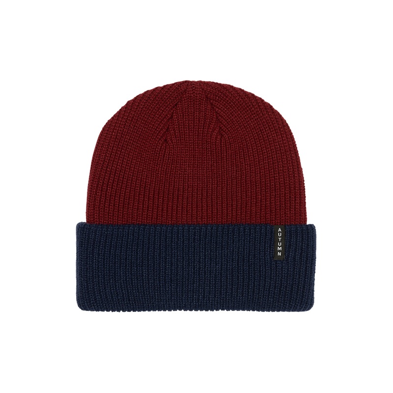 BLOCKED BEANIE|burgundy|black|grey|slate|dark green|oatmeal|O/S