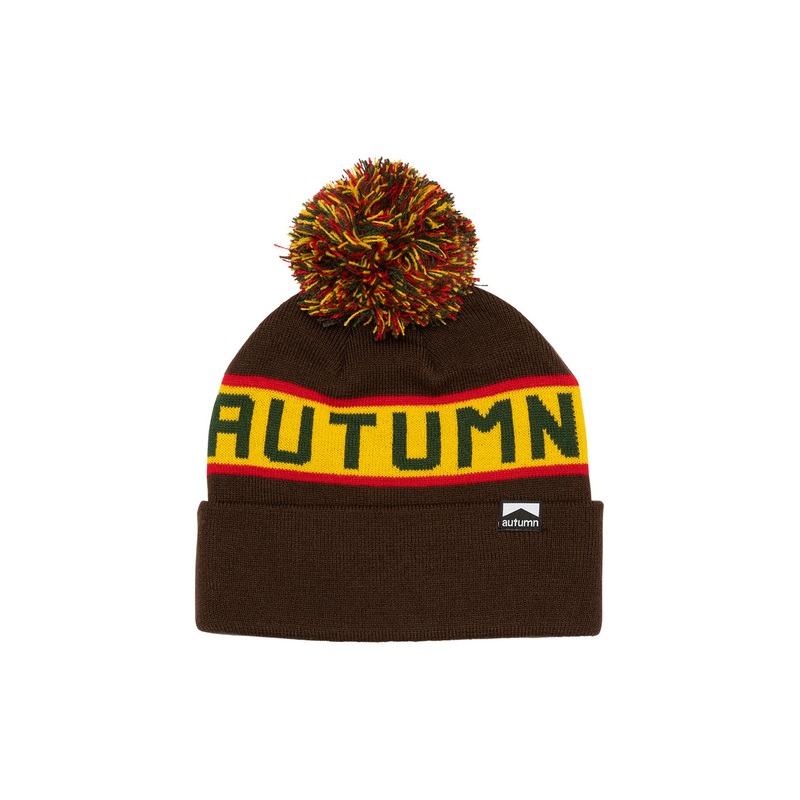 BURNOUT POM BEANIE|brown|black|O/S