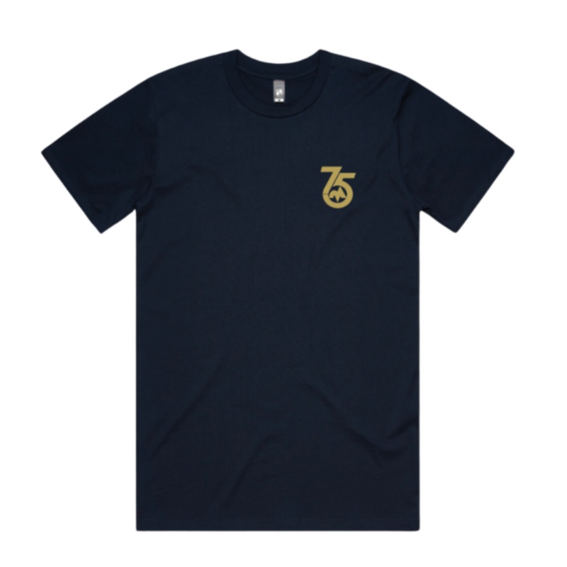 75 Year T-Shirt|Navy|Small|Medium|Large|XLarge|XXLarge