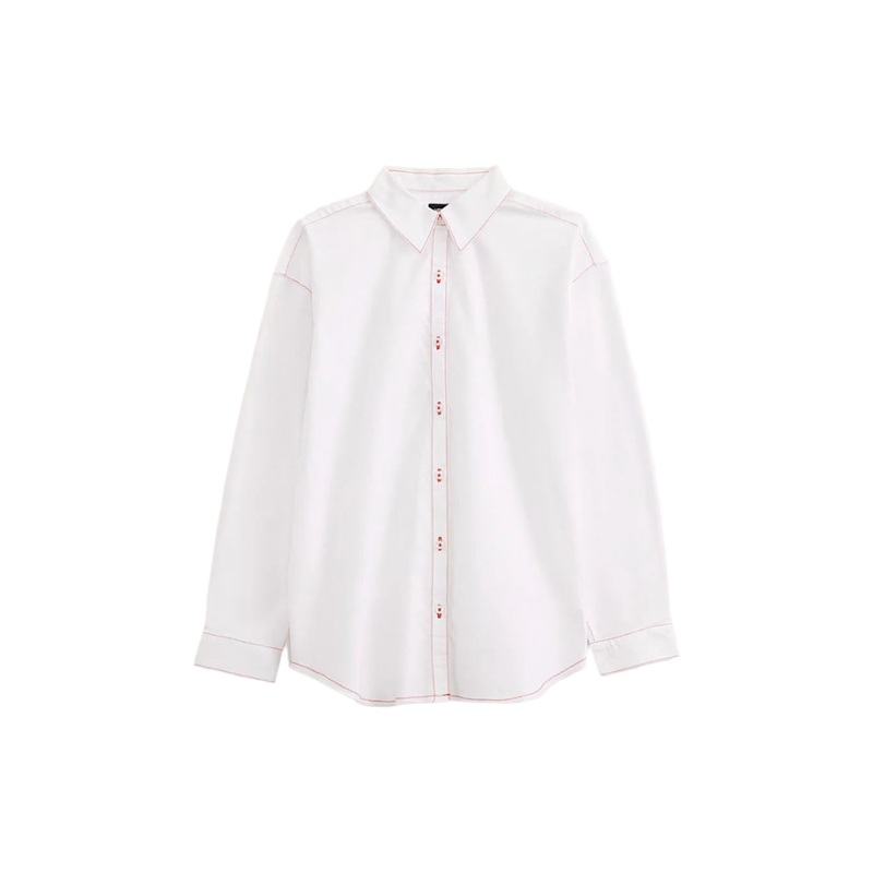 GILLIAN GRAPHIC BUTTON DOWN|white|S|M|L