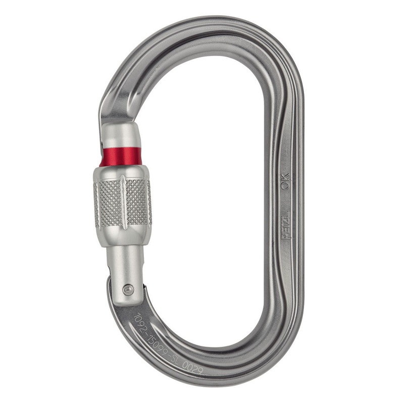 OK Screw-Lock Oval Carabiner|Gray|Black