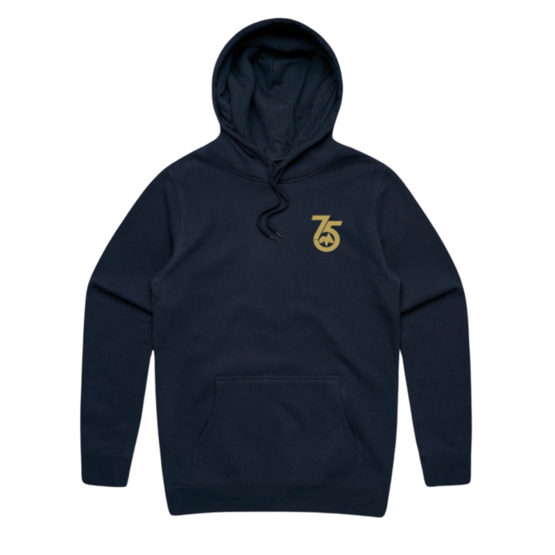 75 Year Hoodie|Navy|XSmall|Small|Medium|Large|XLarge|XXLarge